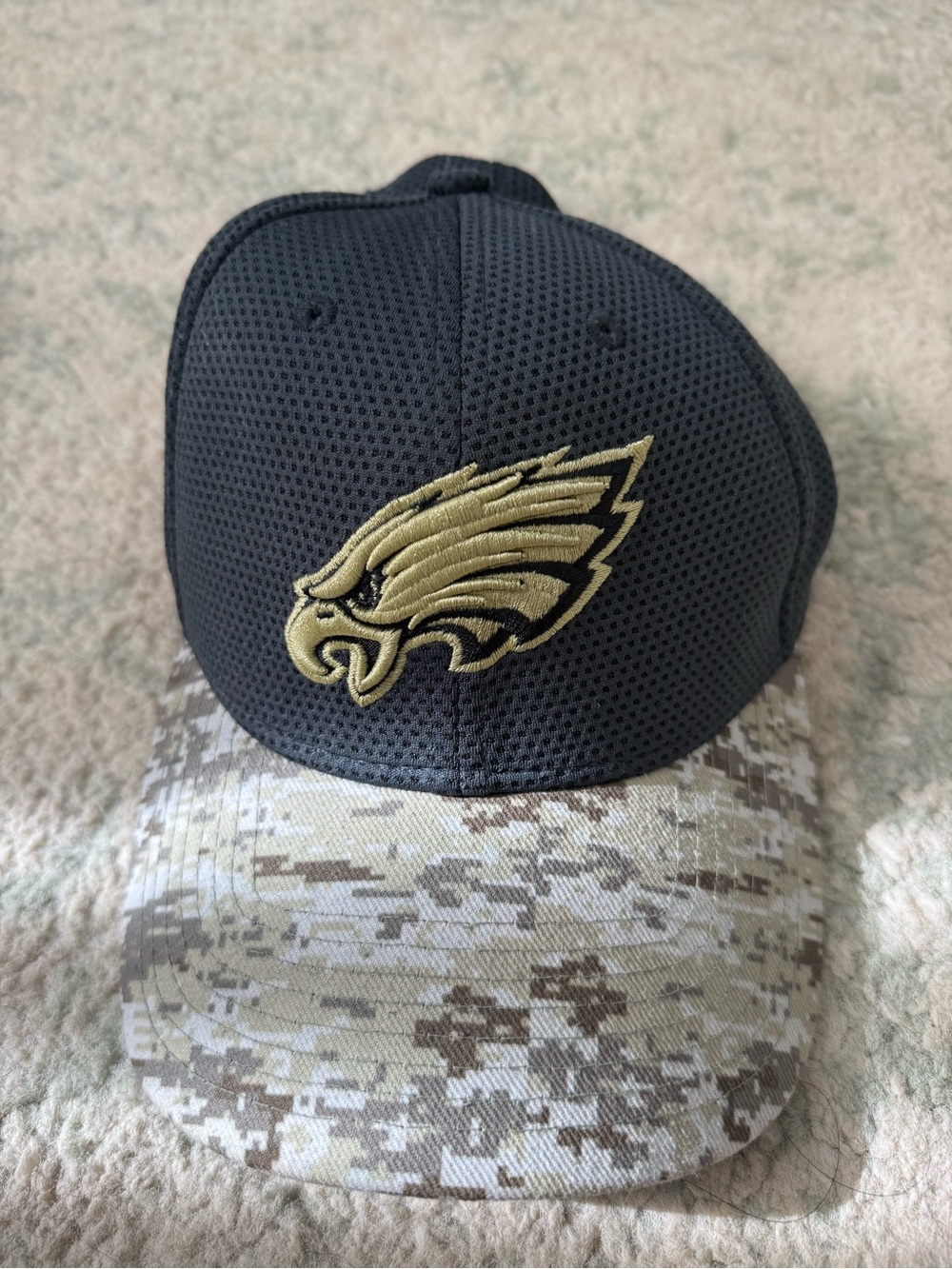 New Era Black and Gold Eagles Digital Camo Cap
